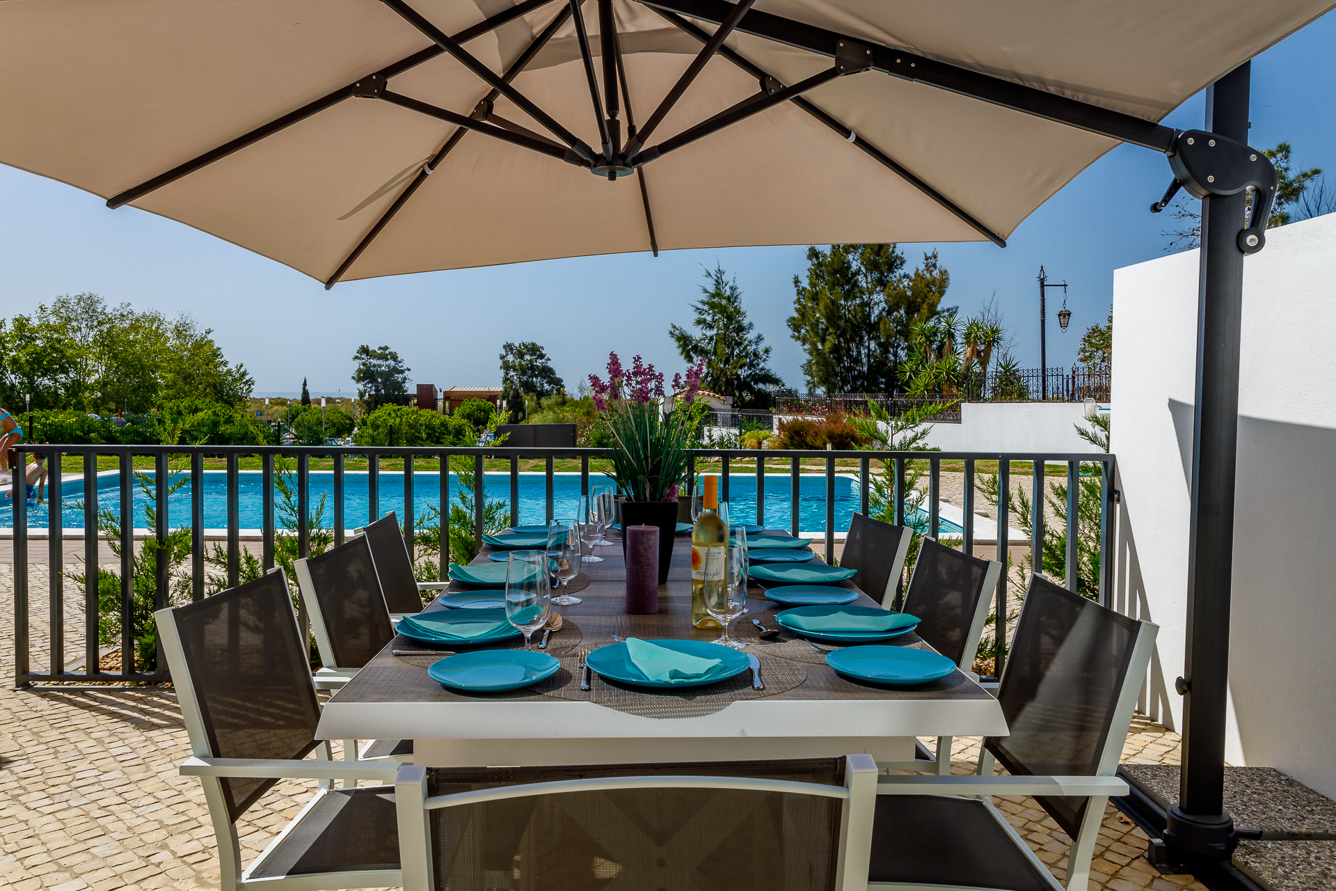 After: stunning pool terrace with balanced sky and water exposure