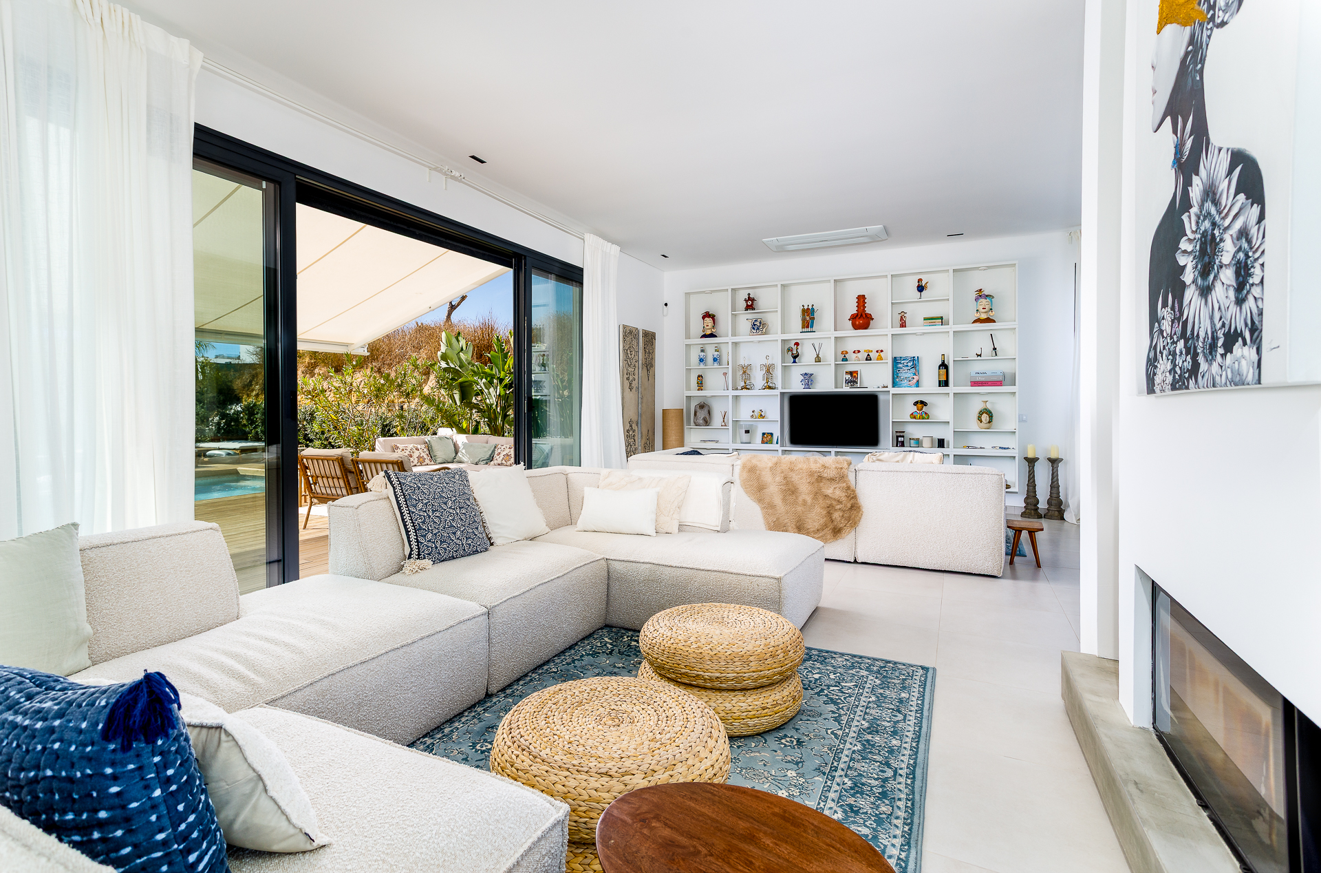 Luxury villa lounge feature shot.